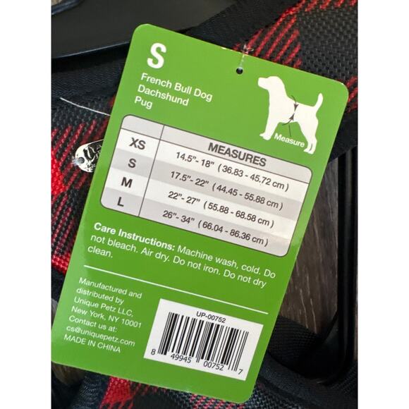 Unique Petz Chest Harnesses - Red & Black Christmas small cat dog - Picture 3 of 3